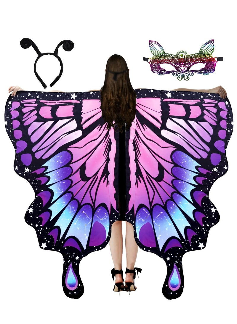 SYOSI أزياء البالغين لأجنحة الفراشات، عباءة أجنحة الجنيات، شال نسائي، ملحقات ملونة، نيمف، بيكسي، لتقمص الشخصيات - Image 1