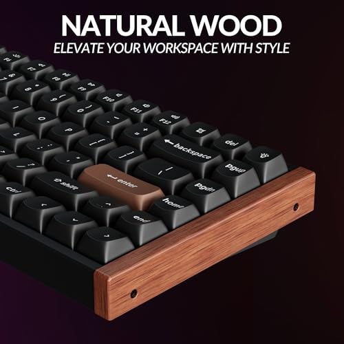 Keychron لوحة مفاتيح ميكانيكية مخصصة لاسلكية Keychron K2 HE مع مفتاح مغناطيسي مزدوج السكة من Gateron بتأثير هال، QMK 2.4 GHz بلوتوث 5.2 RGB متوافقة مع ماك ويندوز لينوكس (ألمنيوم + خشب) - Image 4
