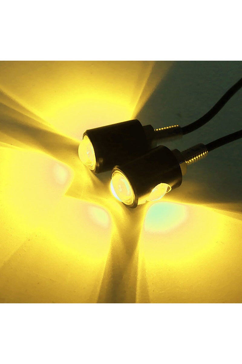 Yellow 2PCS Motorcycle LED Eagle Eye Light Turn Signal Indicator Super Bright Led Motorbike Auto Rea