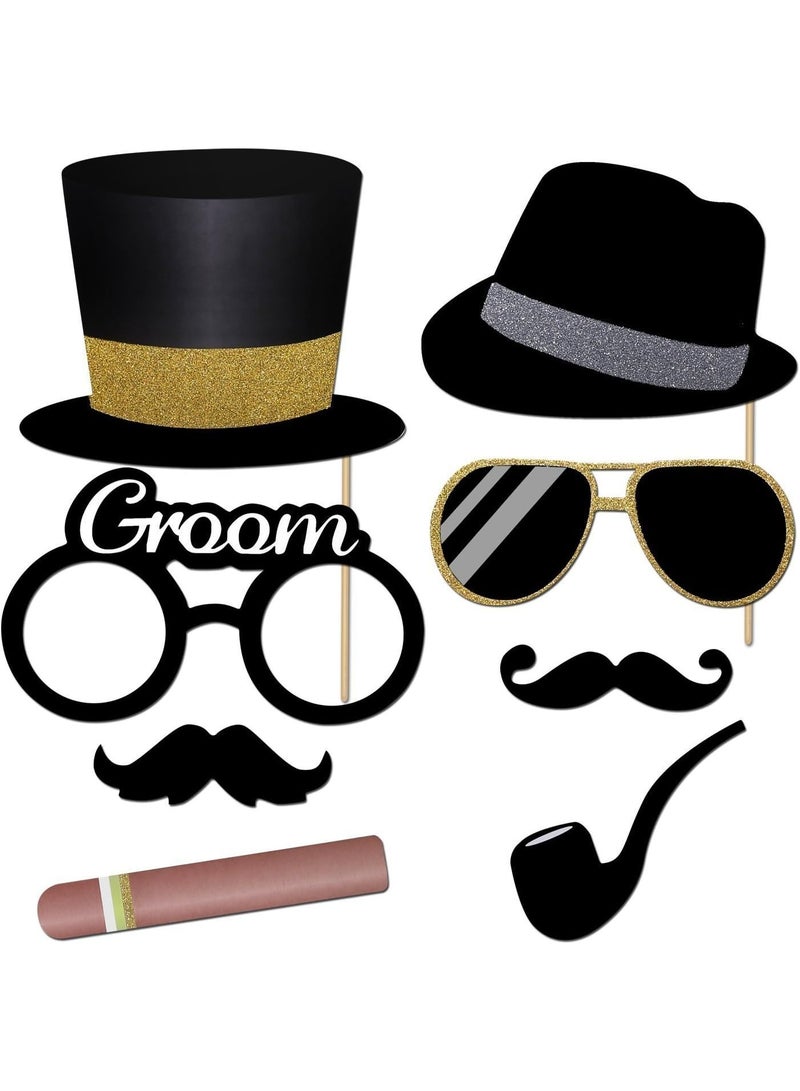 52pcs Wedding Photo Booth Props, Bachelorette Party Photo Booth Prop Kit for Bridal Shower, Engagement and Valentines Party, Photobooth Props Wedding Party Supplies - Image 2