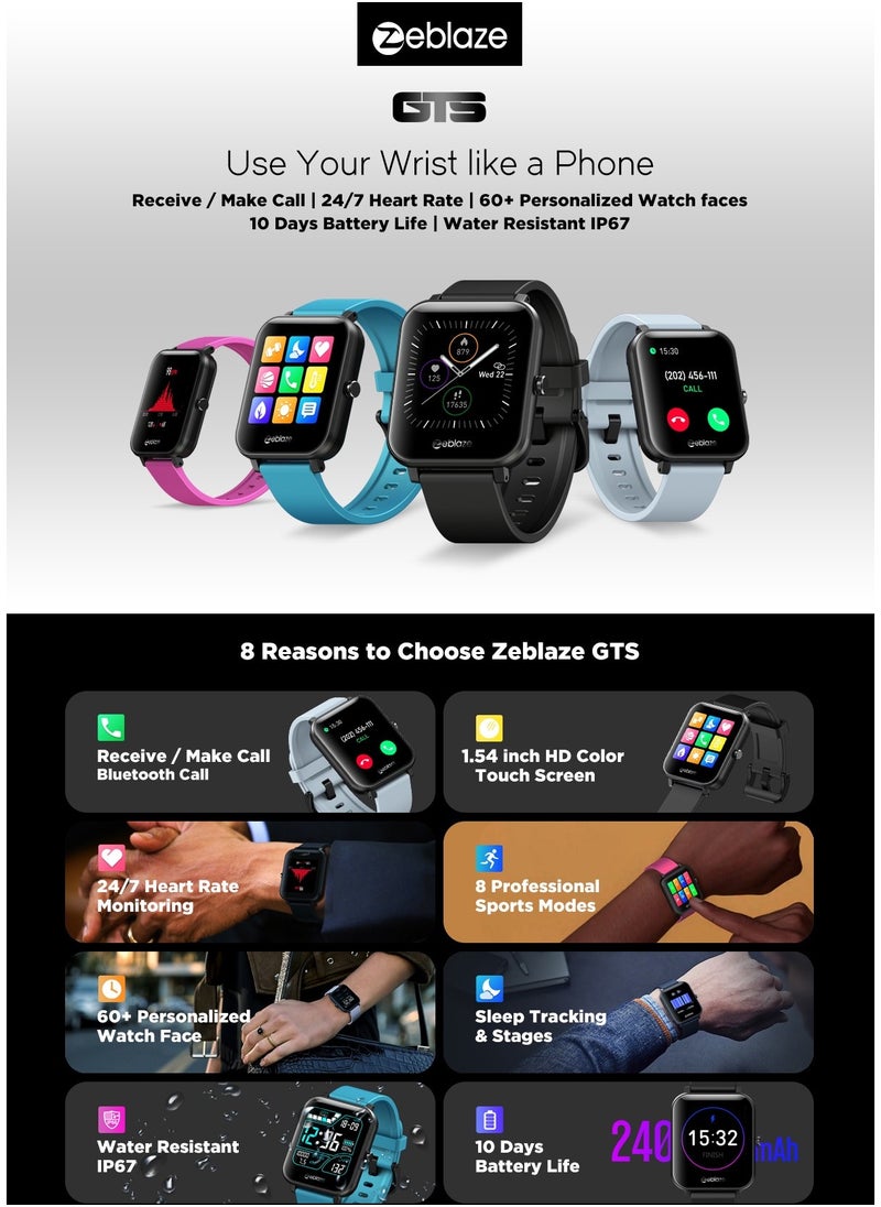 Zeblaze - Zeblaze GTS Smart Watch 1.54 inch Touch Screen 7x24h Heart Rate Monitor IP67 Waterproof Smartwatch for Men Women - Image 1