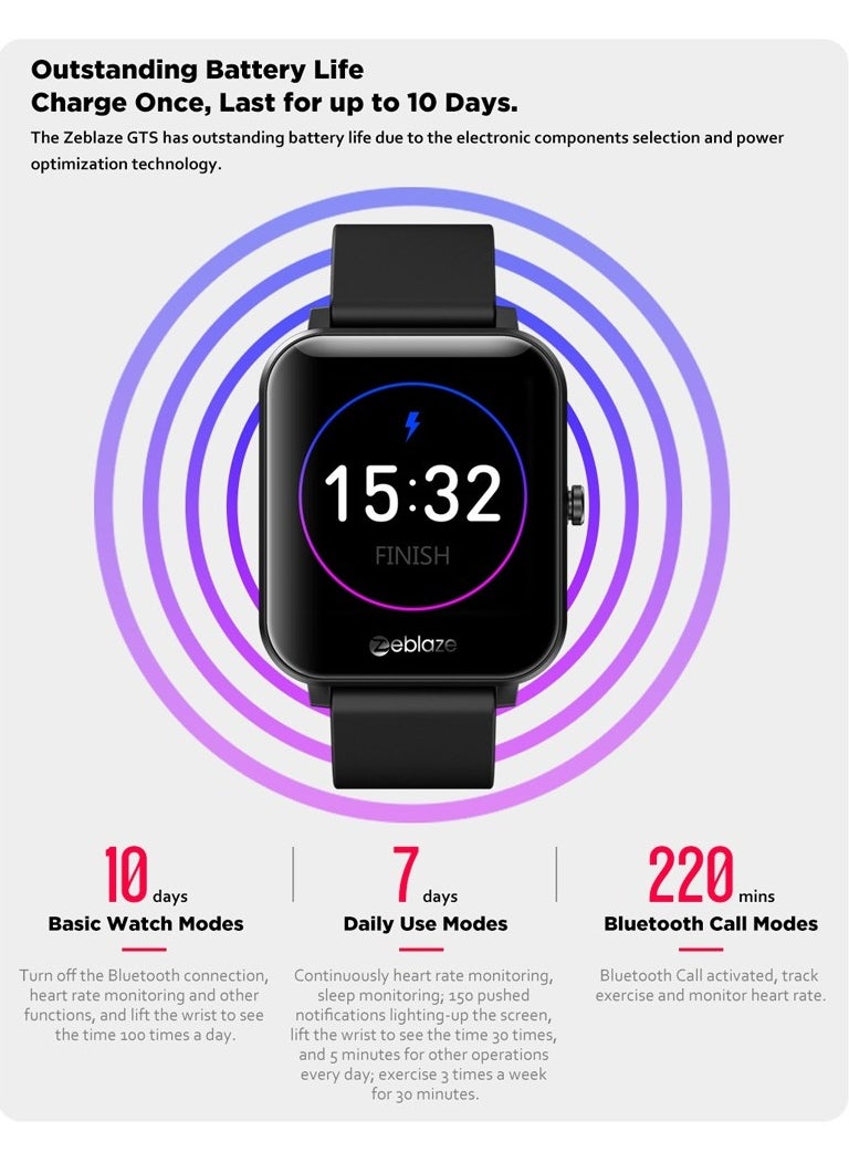 Zeblaze - Zeblaze GTS Smart Watch 1.54 inch Touch Screen 7x24h Heart Rate Monitor IP67 Waterproof Smartwatch for Men Women - Image 1