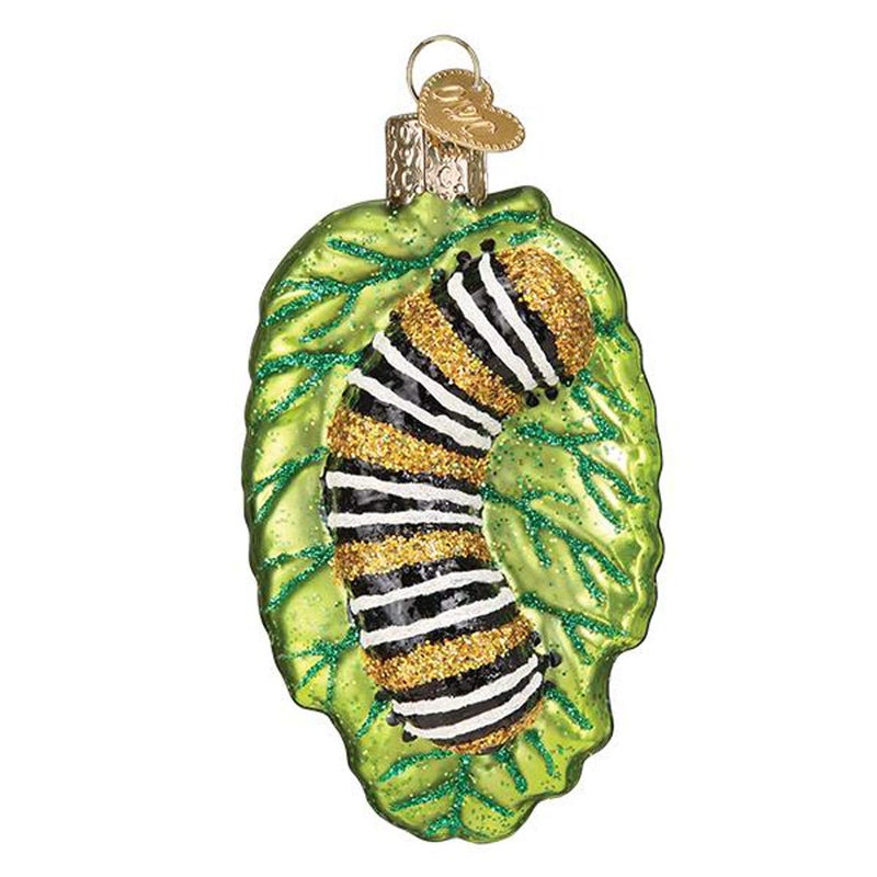 Old World Christmas Old World Christmas Ornaments Fuzzy Caterpillar Glass Blown Ornaments for Christmas Tree - Image 1