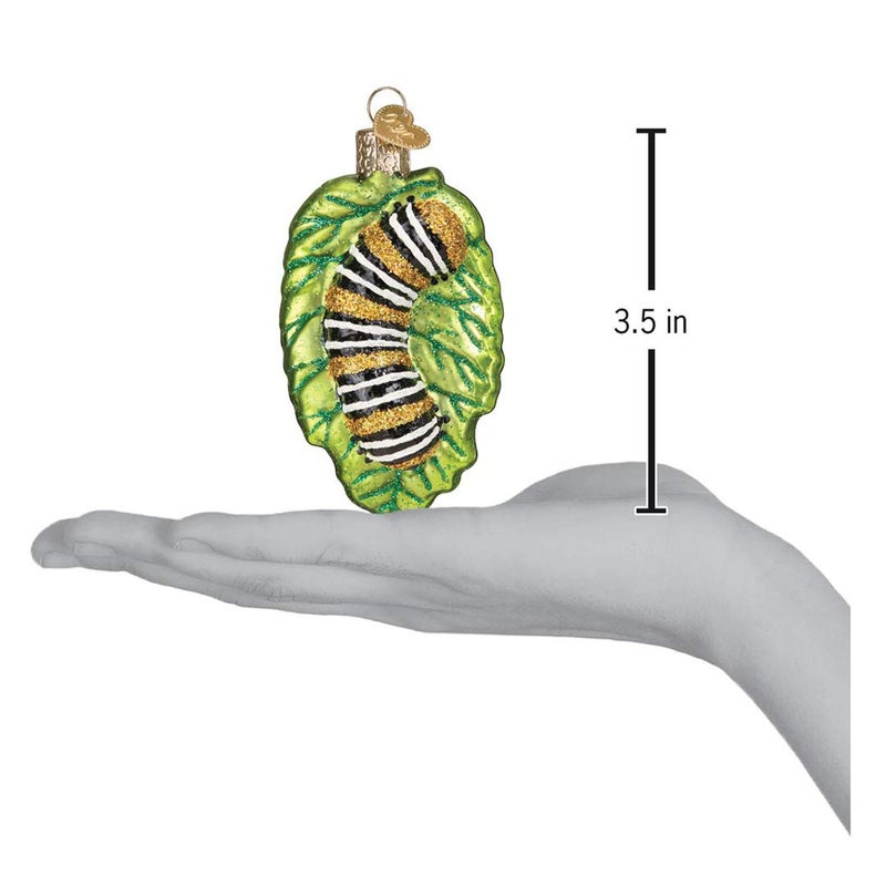 Old World Christmas Old World Christmas Ornaments Fuzzy Caterpillar Glass Blown Ornaments for Christmas Tree - Image 4