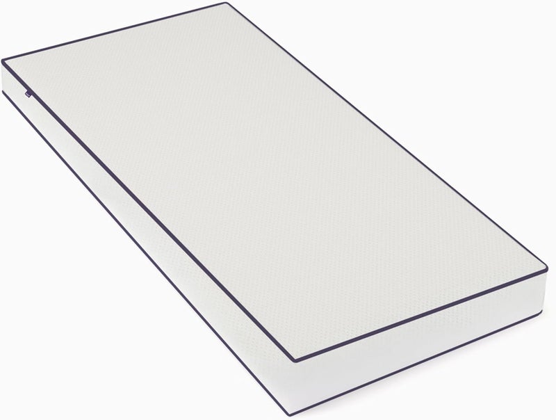 Snuz Snüz Surface Duo Dual Sided Infant Cot Bed Mattress Kot, 3D Breathable Surface, Waterproof Surface, Suitable from 0 to 4 yrs, White/Purple, 68 x 117 x 11 cm - Image 1