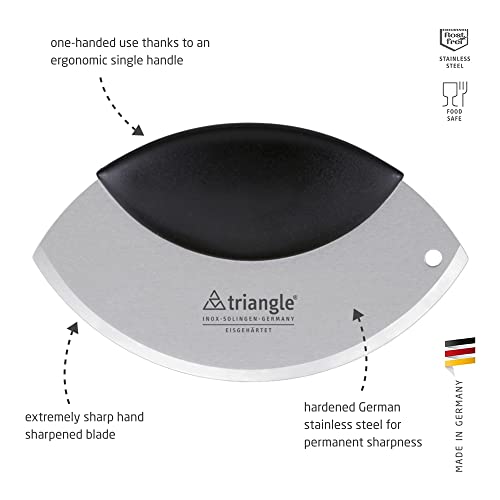 triangle One-Hand Mincing Knife - 6.75” Stainless Steel Curved Blade - Mezzaluna Knife & Pizza Cutter - Non-Slip Grip - Dishwasher Safe - Made in Germany - Image 2