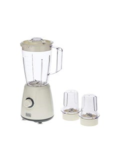 BLACK&DECKER 400W 1.5L Blender With Grinder Mills With 300Ml 2 Grinding Mill, Stainless Steel Blades And Two Pulse Control White, For Fine Grinding Coffee Herbs&Spices Bx4000-B5  - Image 2