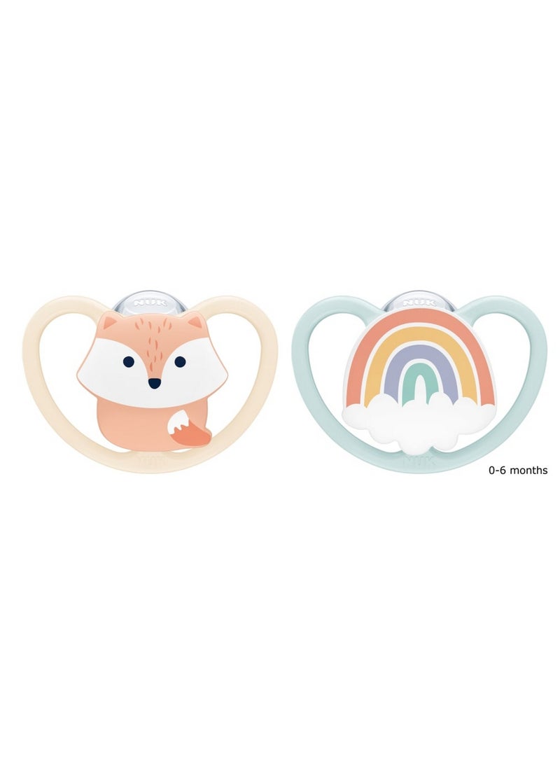 NUK Space Silicone Pacifier 0-6M 2 Pack - Image 1