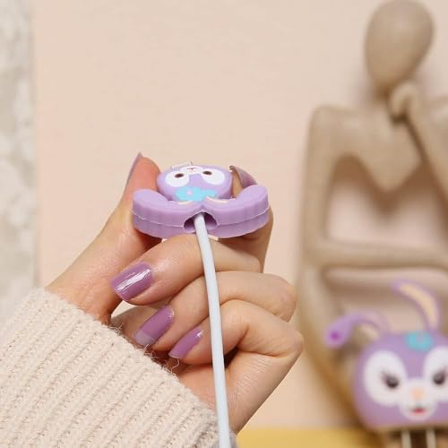 skysia Charger Protector & Cable Saver for iPhone 18W 20W – 3D Purple Rabbit Design, 4-in-1 Full Protection Cover with Wire Guard & Data Line Protector (Multicolored) - Image 3