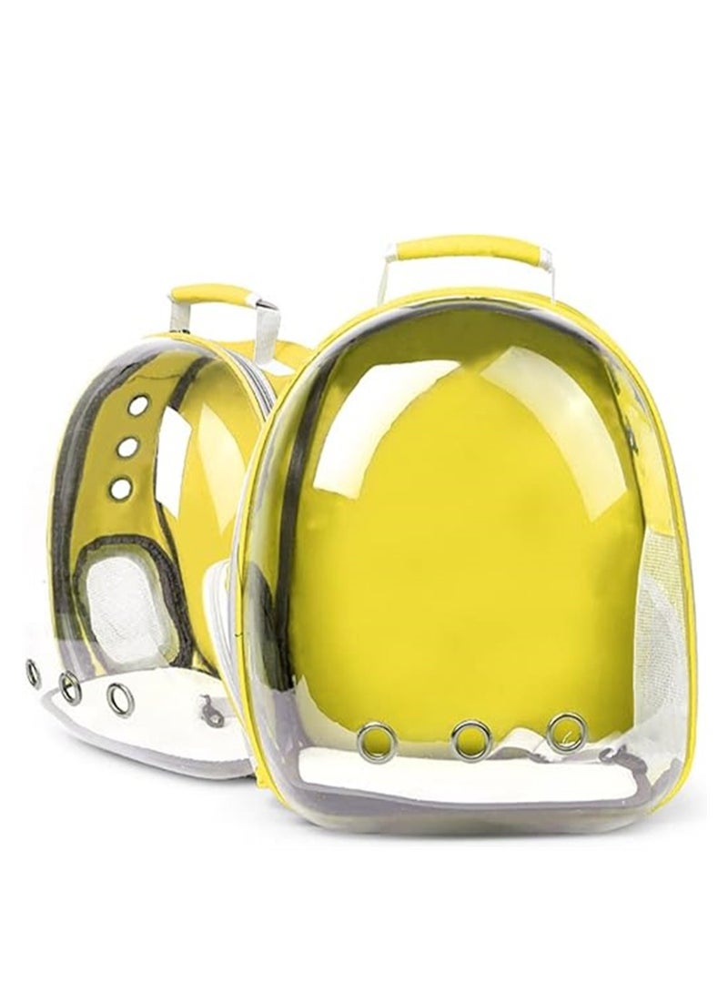 Generic Cat Carrier Bubble Bag, Transparent Pet Convenient Backpack Breathable Capsule Bag for Small Medium Dogs Cats, Airline Approved Travel Pet Carrier, for Hiking Travel Outdoor Use (Yellow)  - Image 2