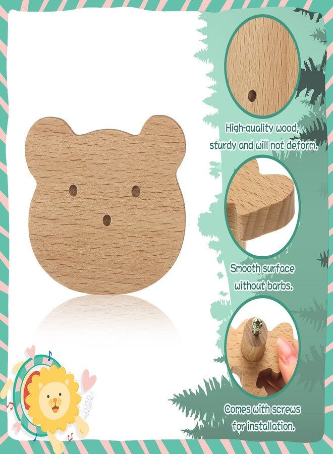 Qunclay 12 Set Wooden Animal Dresser Knobs Decorative Nursery Wood Drawer Pulls with Screws Furniture Pulls Handles for Nursery Home Bedroom Kitchen Cabinets Hardware Cupboard (Cute) - Image 3
