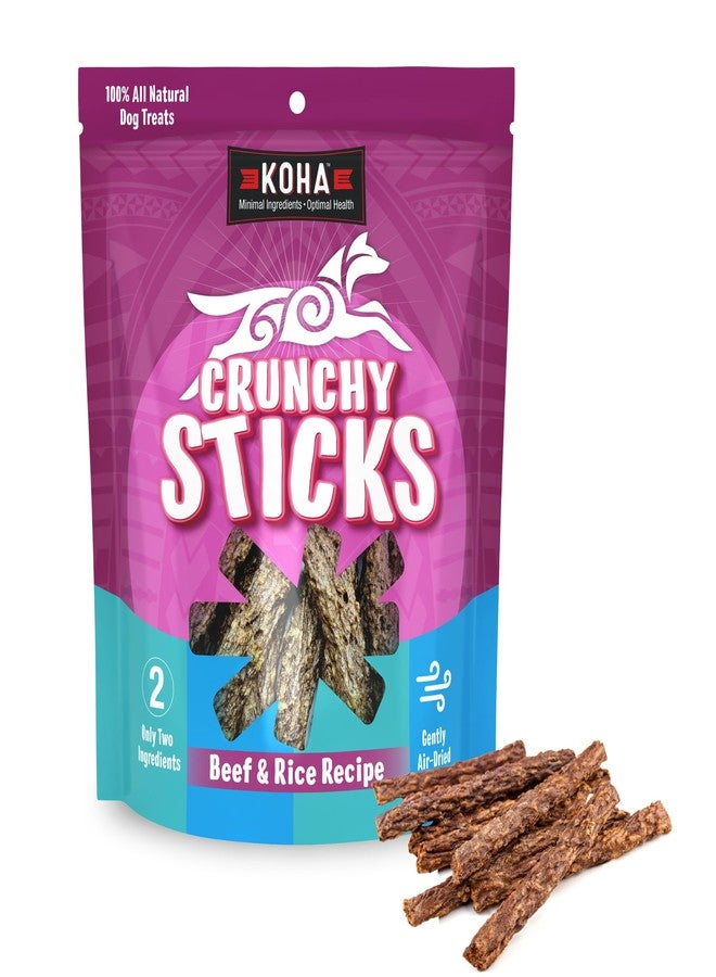 KOHA Pet Crunchy Sticks Beef & White Rice Recipe, 2 Ingredient Dog Treats for Sensitive Stomachs, Tasty Treats for Dogs - Image 1