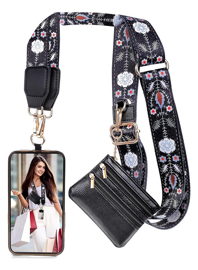 Lemon Clip and Go Strap for Phone with Wallet Crossbody, Phone Strap with Zippered Wallet, Adjustable Anti Theft Cellphone Lanyard for Women, Cellphone Chain Accessories - Image 1