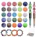 DASTTUIS 50 Pcs 20mm Beads for Pens DIY Rhinestone Beads for Beadable Pens Spacers for Beaded Pen Supplies Glitter Acrylic Bubblegum Round Bling Bead for Keychains Focal Bead for Bracelets Colorful - Image 2