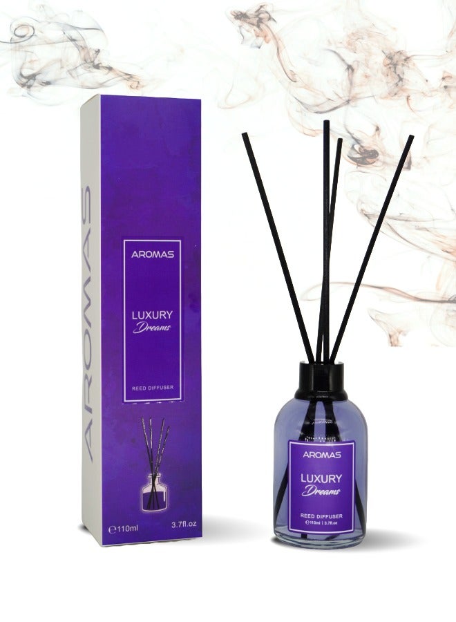 Aromas Luxury Dreams Reed Diffuser, Purple, 110 ml, Home Fragrance with Black Reeds