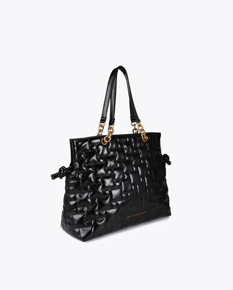 Lola Casademunt Quilted Shopper with Chain and Faux Leather Handles