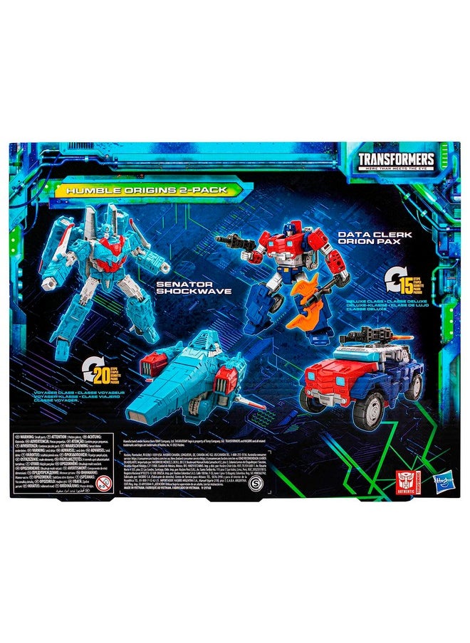 TRANSFORMERS - Transformers Toys Legacy Evolution Voyager Senator Shockwave & Deluxe Data Clerk Orion Pax Humble Origins 2-Pack, Action Figures for Boys and Girls Ages 8 and Up (Amazon Exclusive) - Image 1