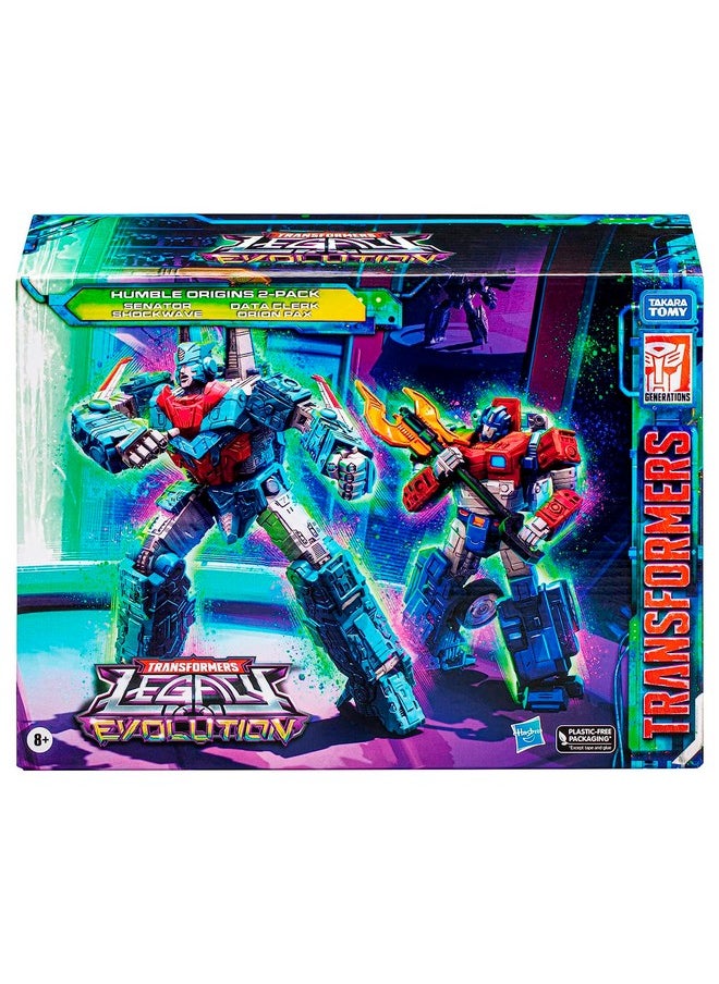 TRANSFORMERS - Transformers Toys Legacy Evolution Voyager Senator Shockwave & Deluxe Data Clerk Orion Pax Humble Origins 2-Pack, Action Figures for Boys and Girls Ages 8 and Up (Amazon Exclusive) - Image 1