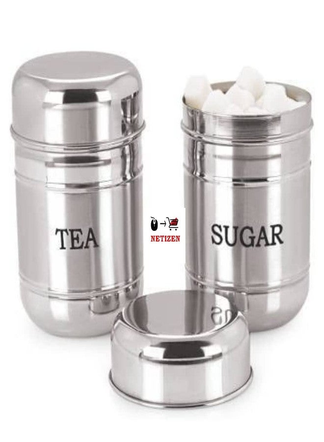 NETIZEN Stainless Steel Tea Sugar Containers/Cannister/tea sugar Dabba 700ml each - Set of 2 for Home Use - Image 4