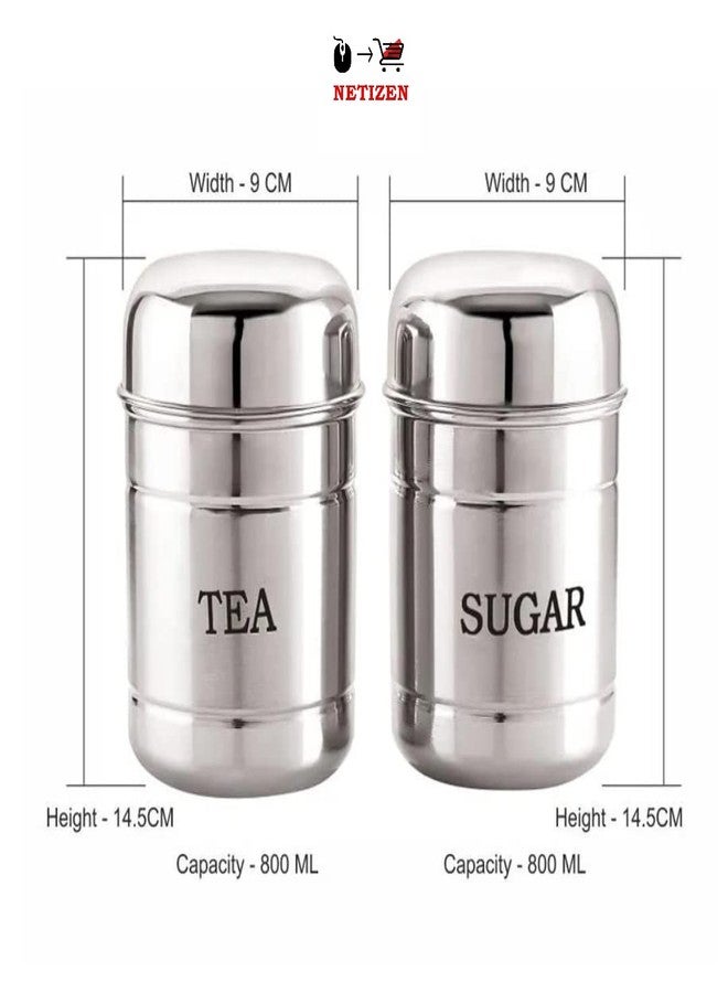 NETIZEN Stainless Steel Tea Sugar Containers/Cannister/tea sugar Dabba 700ml each - Set of 2 for Home Use - Image 3