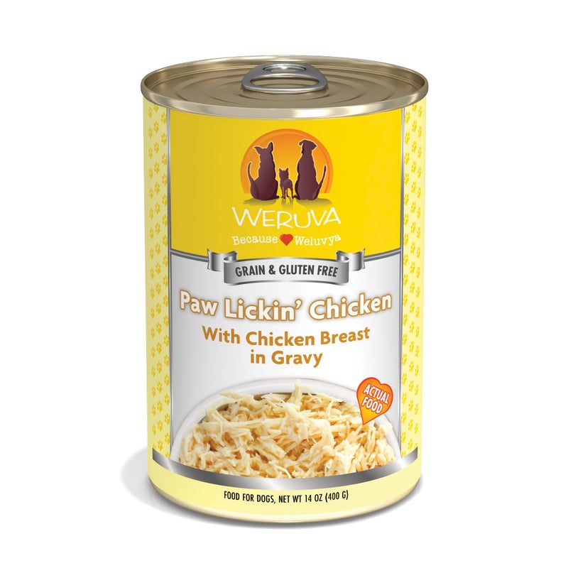 Weruva Classic Dog Food, Paw Lickinâ€™ Chicken with Chicken Breast in Gravy, 14oz Can (Pack of 12) - Image 1