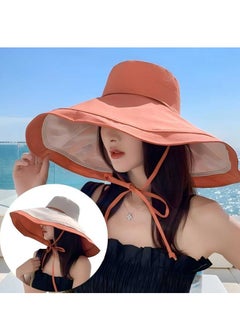 Beautiful New Summer Hat For Women On Seaside Vacation With Large Brim Sun Hat, Double-Sided Windproof Large Brim Sun Hat  - Image 4