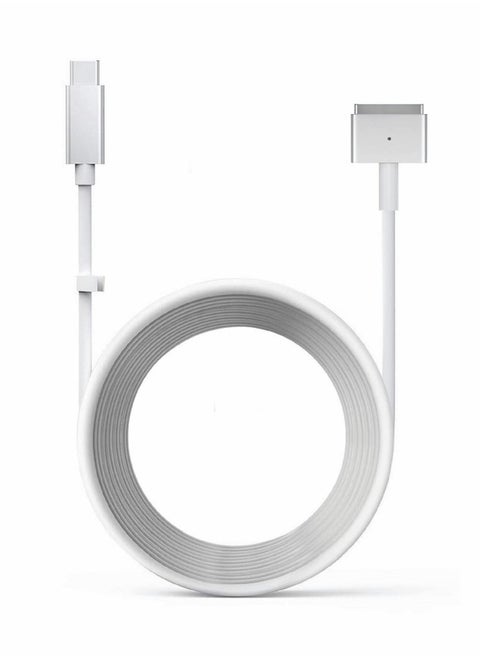 USB C to Magnetic T Tip Adapter Cable Cord, for MacBook Air Pro After 2012 Year A1436 A1465 A1466 MD760 MD761 MD711 White Color Designed 60w, fits 45W Mac-Book Power Supply