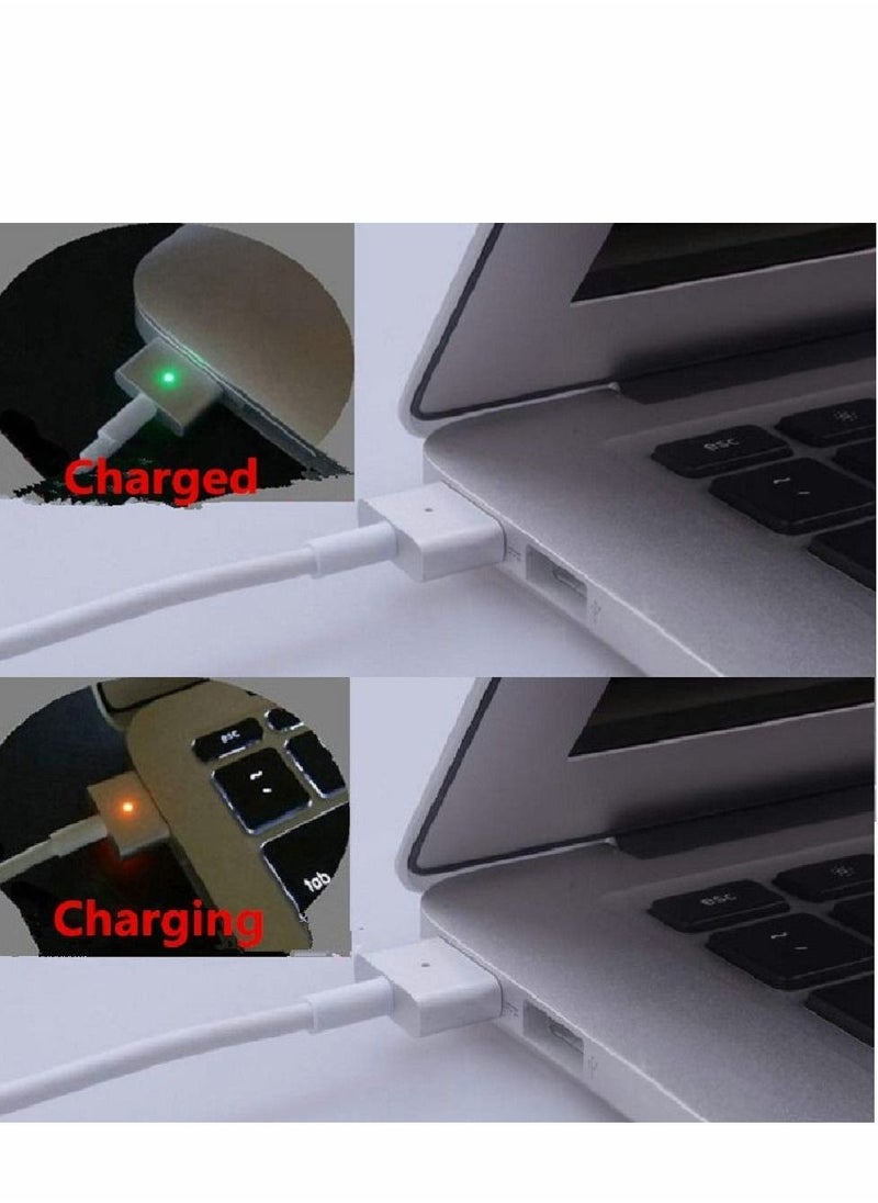 USB C to Magnetic T Tip Adapter Cable Cord, for MacBook Air Pro After 2012 Year A1436 A1465 A1466 MD760 MD761 MD711 White Color Designed 60w, fits 45W Mac-Book Power Supply