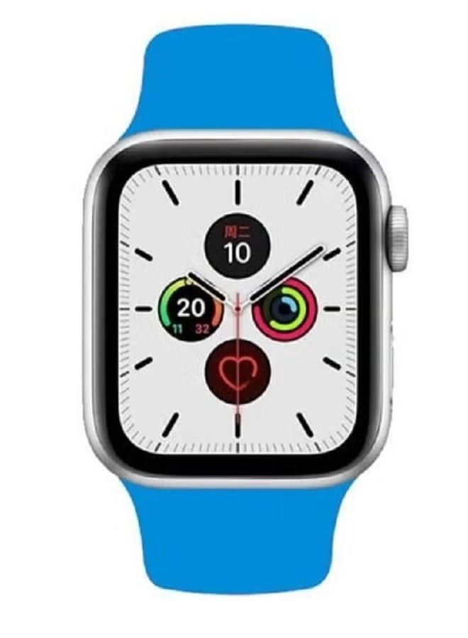 Zaboon Sports Band for Apple Watch 42/44/45mm Soft Silicone Replacement Wrist Strap Compatible with iWatch Apple Watch Series 7/SE/6/5/4/3/2/1 Surf Blue  - Image 2