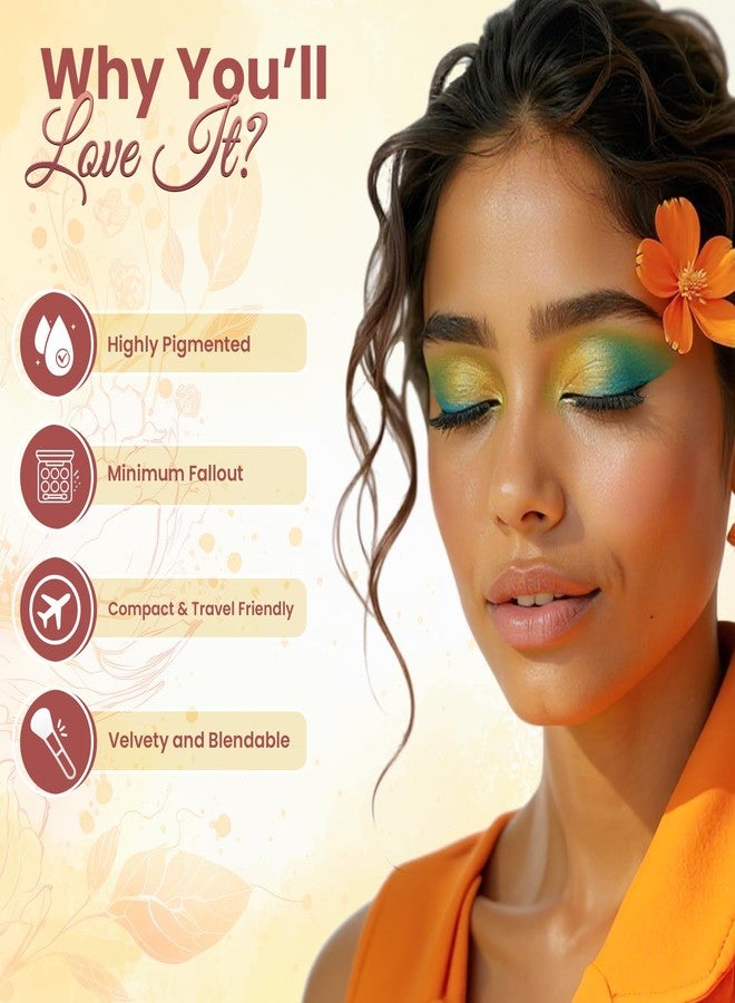 Glam 21 Glam21 Floral Hues 9 In 1 Eyeshadow Palette | Highly Pigmented | Easy To Carry | Super-Blendable | Mix of Matte and Shimmers Smudge-Proof (7.2 gm) | 04- Lotus - Image 3