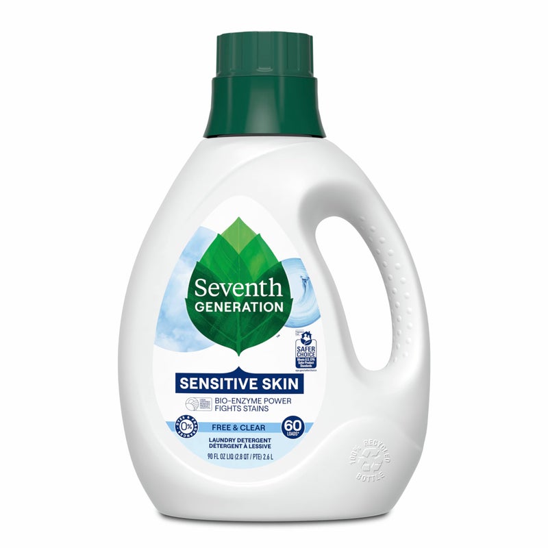 Seventh Generation Liquid Laundry Detergent, Free & Clear, 60 Loads, USDA Certified 97% Biobased, 90 Fl Oz - Image 1
