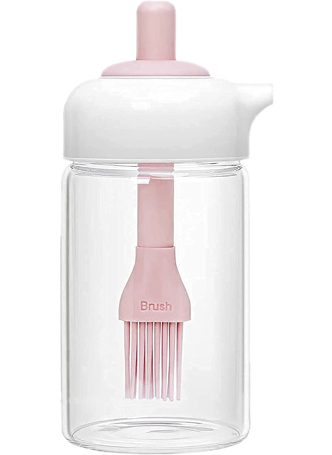 HREDOW HREDOW Silicone BPAFree Dishwasher Safe Olive NonDrip Spout Condiment Container Oil Dispenser Bottle with Brush 230ml Multicolour Set of 1  - Image 1