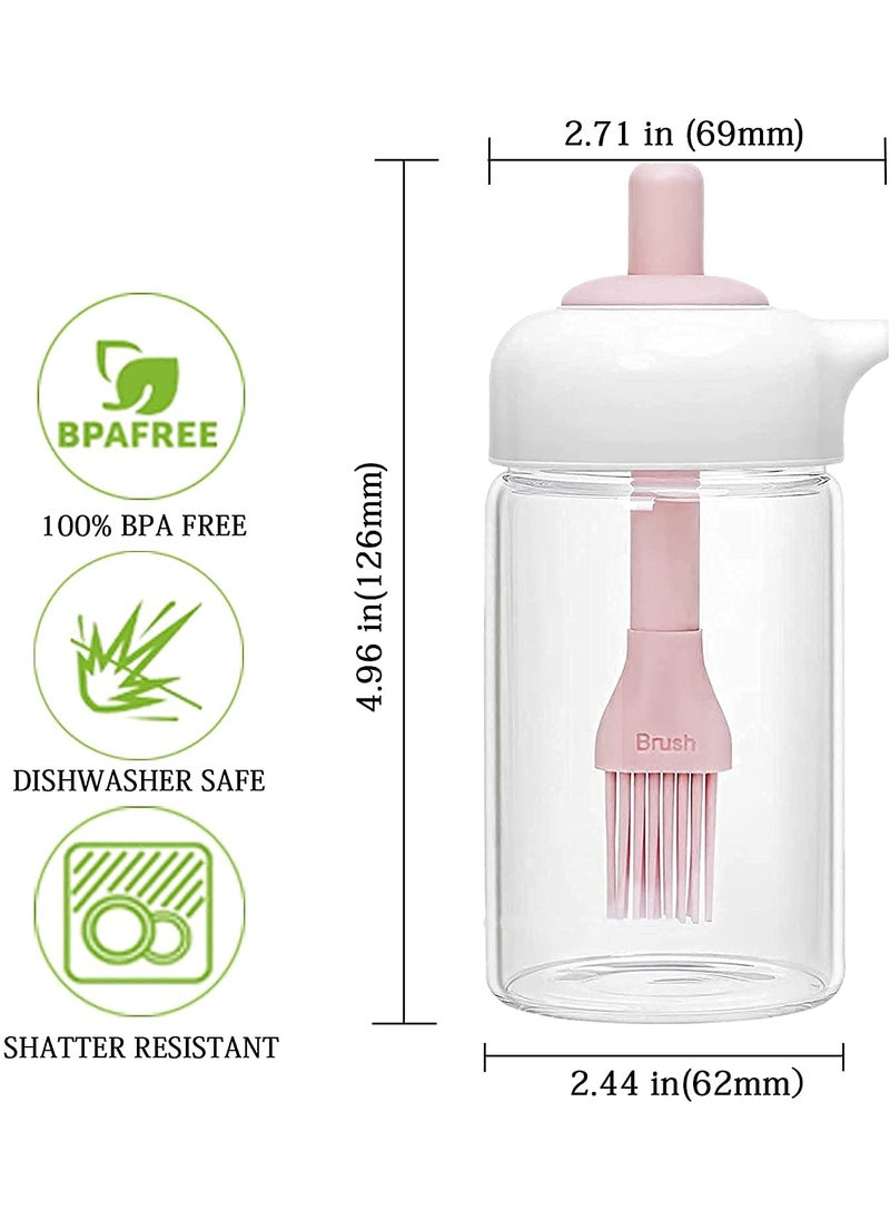 HREDOW HREDOW Silicone BPAFree Dishwasher Safe Olive NonDrip Spout Condiment Container Oil Dispenser Bottle with Brush 230ml Multicolour Set of 1  - Image 3
