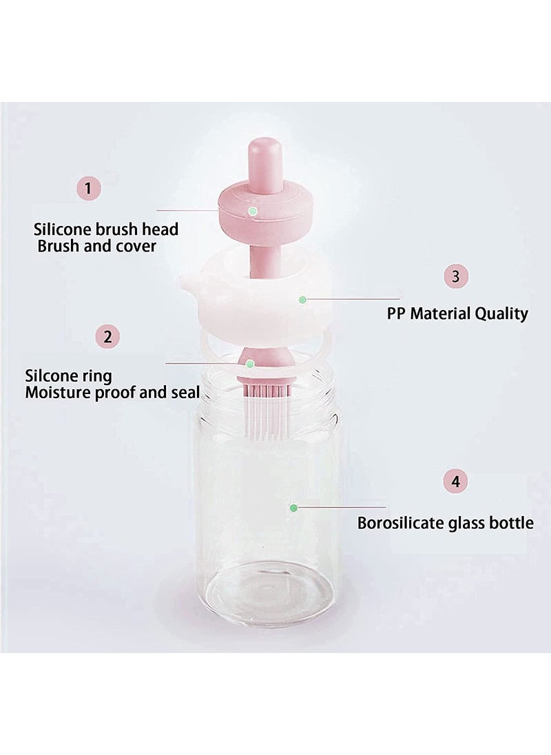 HREDOW HREDOW Silicone BPAFree Dishwasher Safe Olive NonDrip Spout Condiment Container Oil Dispenser Bottle with Brush 230ml Multicolour Set of 1  - Image 5