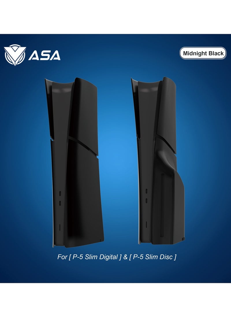 أيه أس أيه غلاف لجهاز PS5 Slim (قرص ورقمي)، غطاء ملصق كامل للجسم لجهاز Playstation 5 Slim، غطاء لجهاز PS5 Slim، غلاف بديل لجهاز PS5 Slim، لوحة غطاء واقية للوجه، سهل التركيب ومضاد للخدش والغبار  - Image 1