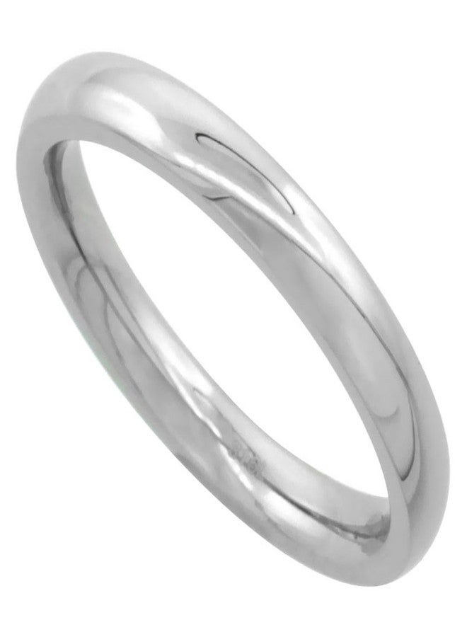 Sabrina Silver Surgical Stainless Steel 3mm Domed Wedding Band Thumb/Toe Ring Comfort-Fit High Polish Size 6 - Image 1