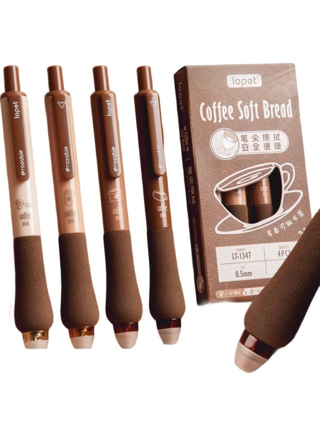 Lopet 0.5Mm Black Erasable Gel Pen For Students With Cartoon Design, Anti-Slip Grip, Cute And Lovely, Heat Sensitive Friction Signature Pen, Coffee Color, Lt-1347 - Image 2