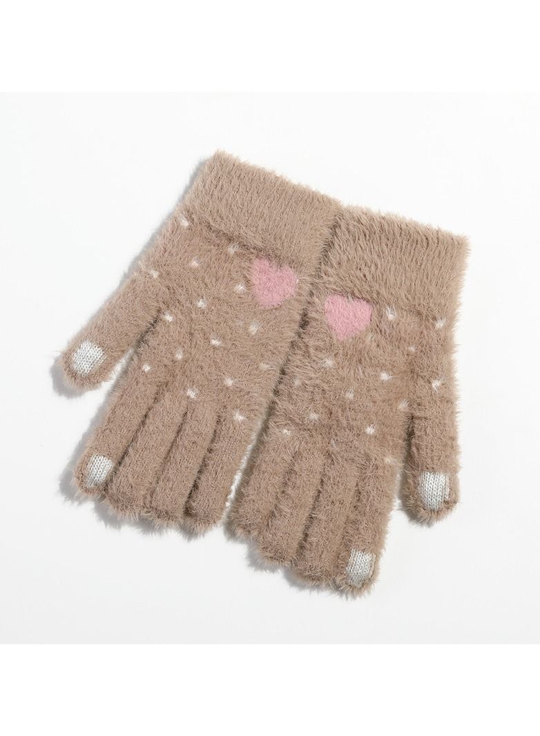 Golovejoy Women's Plush Thermal Knit Touchscreen Thick Gloves 