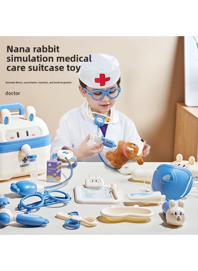 Children's Family Series Medical Tools Suit Dental Tools Diagnostic Instrument Medicine Box Injection Storage Box Role Interchange-Color:5501 Nana Rabbit [pink Basic Model]