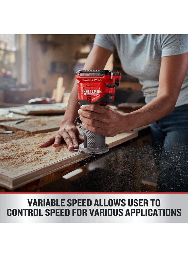 CRAFTSMAN V20 Router Tool, Cordless, Variable Speed, Fixed Base Router with Depth Adjustment, Bare Tool Only (CMCW400B) - Image 4