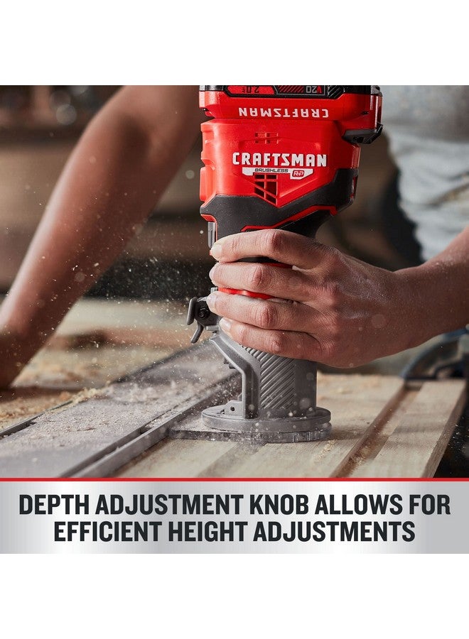 CRAFTSMAN V20 Router Tool, Cordless, Variable Speed, Fixed Base Router with Depth Adjustment, Bare Tool Only (CMCW400B) - Image 5