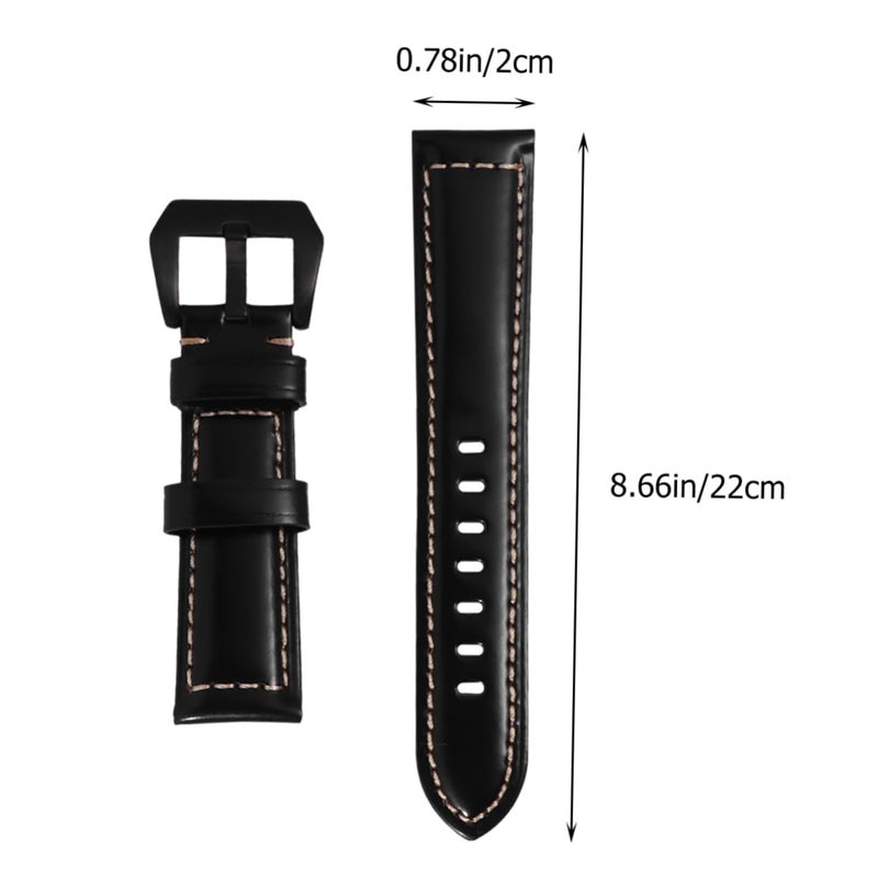 Leather Watchband for Men Women Sport Strap Compatible with Smartwatches Brown - Image 3