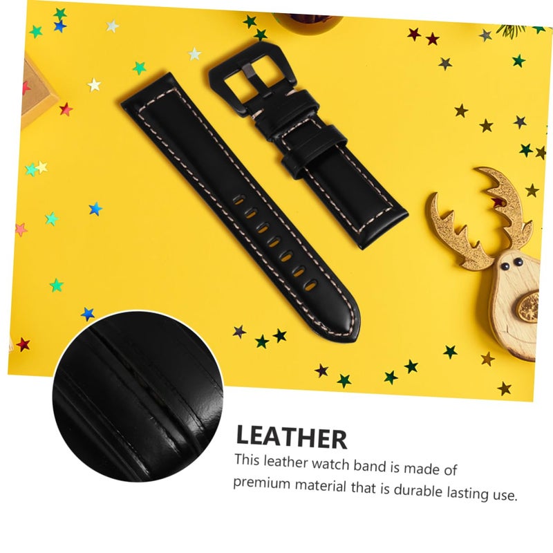 Leather Watchband for Men Women Sport Strap Compatible with Smartwatches Brown - Image 5