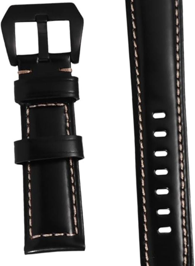 Leather Watchband for Men Women Sport Strap Compatible with Smartwatches Brown - Image 1