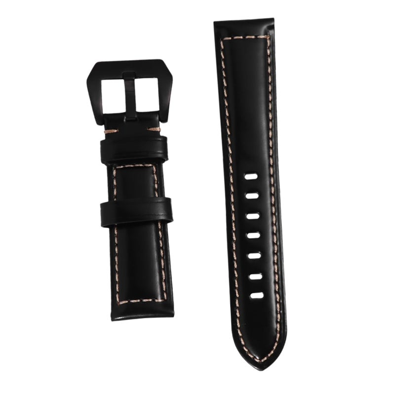 Leather Watchband for Men Women Sport Strap Compatible with Smartwatches Brown - Image 2