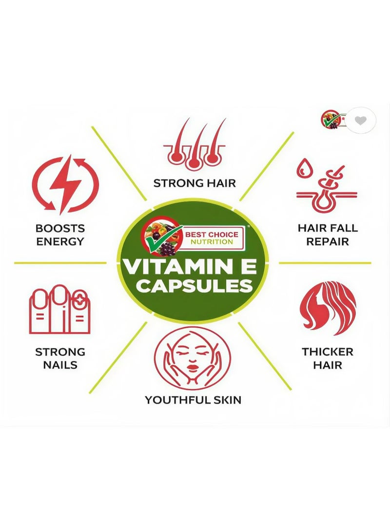 بيست تشويس نيوتريشن فيتامين E، 50 كبسولة |لبشرة جميلة وشعر وعيون صحية - Image 4