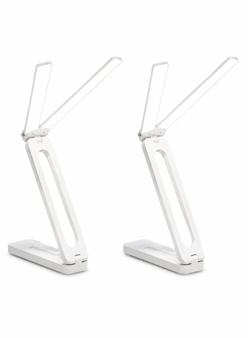 LED Cordless Desk Lamp, Foldable Desk Lamp with 3 Eye Adjustment Levels, USB Rechargeable Reading Lamp and Digital Lamp Bundle - Image 1