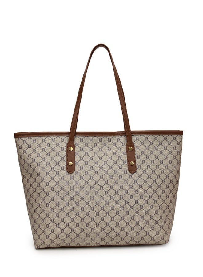 Women's Versatile Plaid Tote Bag, Ladies Large-capacity Shoulder Bag Shopping Bag Handbag Satchel Bag Clutch Bag, PU Leather Armpit Bag Side Bag Phone Bag for Girls, College Students, Teenagers - Image 1