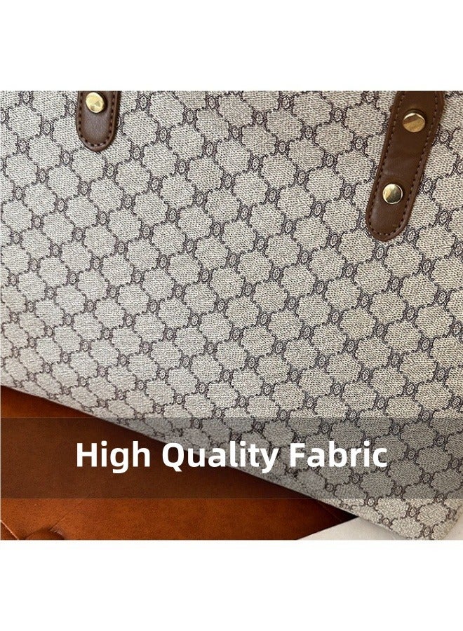 Women's Versatile Plaid Tote Bag, Ladies Large-capacity Shoulder Bag Shopping Bag Handbag Satchel Bag Clutch Bag, PU Leather Armpit Bag Side Bag Phone Bag for Girls, College Students, Teenagers - Image 4