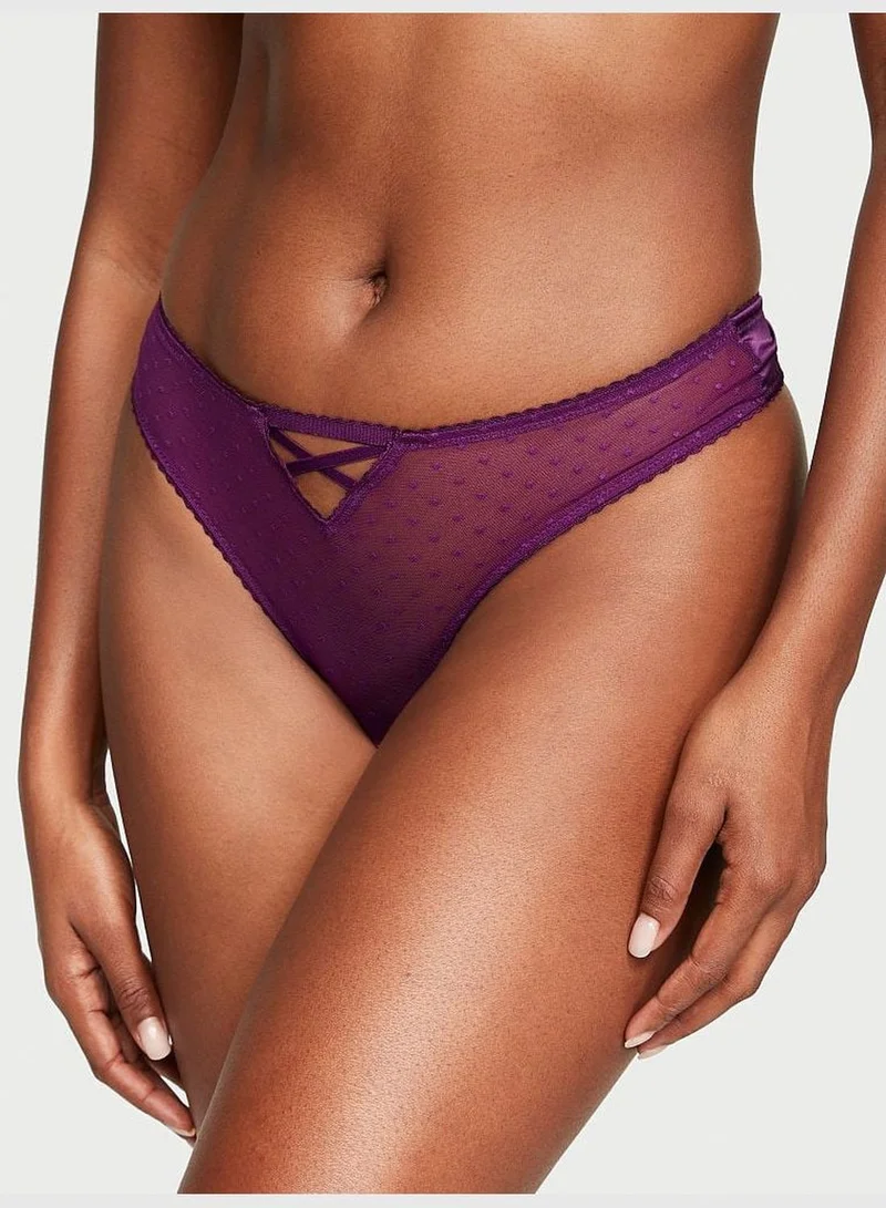 Victoria's Secret Crotchless Lace-Up Bow-Back Thong Panty